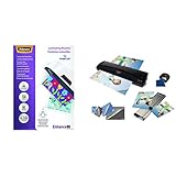 1 de Fellowes 53061 - Pack de 100 fundas para plastificar, brillo, formato A4, 80 micras