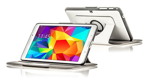 ForeFront Cases® Neue Leder Drehbar Hülle / Tasche / Case / Cover für Samsung Galaxy Tab 4 10.1 T530 – Rundum-Geräteschutz und intelligente Auto-Sleep-Wake-Funktion mit 3-JAHRES-GARANTIE VON FOREFRONT CASES – inkl. Eingabestift und Displayschutz - 4