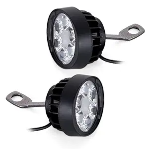 PRIKNIK Mirror Mount 6 LED 24 W Bike Motorcycle /Cars Auxiliary Fog Light Compatible with Toyota Innova Type 4 (2014-2015)- 2 Piece , White