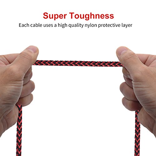 Micro USB Kabel, TYJTECH 2-Pack 3.3ft/1m Micro USB Schnellladekabel Geflochtenes Kabel High Speed Sync für Android Smartphones, Samsung Galaxy, HTC, Huawei, Sony, Nexus, Nokia, Kindle und mehr (Rot) - 3