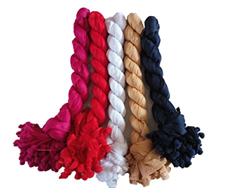 Naisargee Women Multicolor Faux Chiffon Solid Dupatta (Pink, Red, Beige, White, Navy Blue)