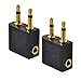 Produktbild Jintime 2 Stück Flugzeug Flug Kopfhörer Buchse Konverter, Kopfhörer Adapter für 3.5 mm Stecker Jack Converter