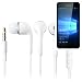 Produktbild In Ear headphones für Microsoft Lumia 650 Dual-SIM, mit Mikrofon + Lautstärkeregler, weiß | 3,5mm Klinke Ohrstöpsel Kofphörer Ohrstecker stereo headset Universell verwendbare Kopfhörer volume control bass sound