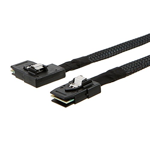 cablecreation Internes Mini SAS (SFF-8087) 36polig rechten Winkel männlich auf Internes Mini SAS (SFF-8087) 36polig Kabel, Stecker auf Stecker, 0,75 Meter