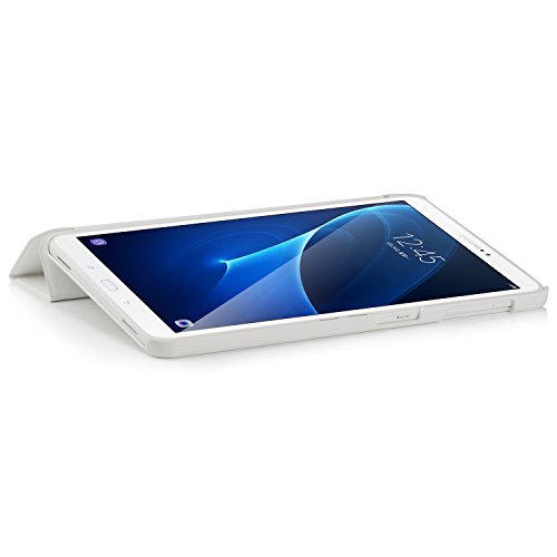 IVSO® Ultra Schlank Ständer Slim Leder zubehör Schutzhülle mit Automatischem Schlaf Funktion für Samsung Galaxy Tab A 10.1 Zoll Wi-Fi/ LTE (2016) SM-T580N/SM-T585N Tablet-PC perfekt geeignet,Weiß - 6