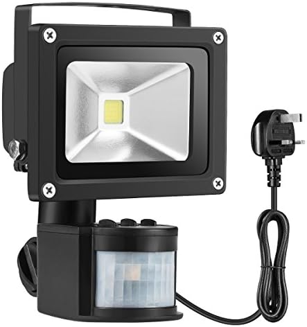 Warmoon 10W Security Light With Motion Sensor Lights Outdoor Flood Lights Warm White Waterproof Security Lights PIR Floodlight for Garden, Fence, Patio, Deck, Yard, Driveway, Stairs, Outside Wall