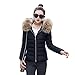 Produktbild Resplend Jacke Mantel Langarm Damen Kapuzenjacke mit Pelzkragen Mode Einfarbig A Linie Overcoat Slim Fit Baumwolljacke Freizeit Outwear Wintermantel
