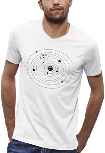 Organic V-Neck White Numbered Limited Edition Print – You Are Here – Mens T-Shirt Sizes S to XXL -  White - XX-Large