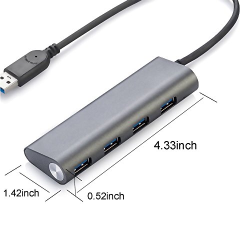 Laptone 4-Port USB 3.0 Datenhub für Apple MacBook, MacBook Air, MacBook Pro, Mac Mini, iMac, MacPro, Windows Laptops und Ultrabooks, sowie PCs und weiteren USB 3.0 kompatiblen Geräten - 5