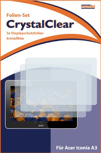 3 x mumbi Displayschutzfolie Acer Iconia A3-A10 25,4 cm (10 Zoll) Schutzfolie - 3