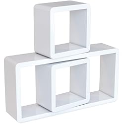 SONGMICS Étagères murales Lot de 3 Lounge Cube pour CD Livres Blanc LWS102
