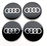4 pegatinas de ruedas, superficie adhesiva curvada, material - aluminio con recubrimiento epoxi, adecuado para varios tapacubos y central tapas de ruedas Audi