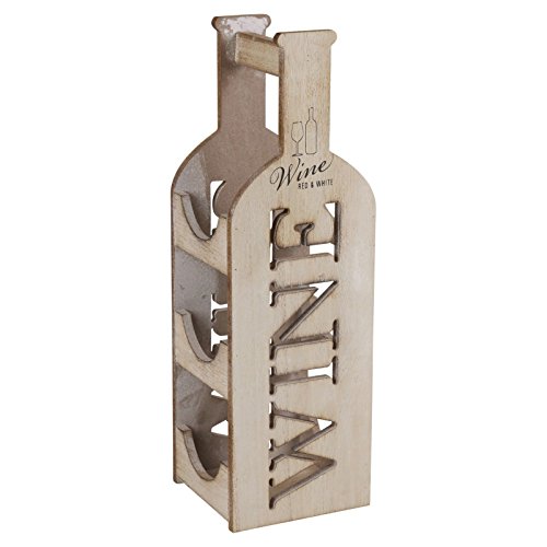 Weinregal aus Holz, Vintage-Look, 3 Flaschen, Einrichtungsdesign und Geschenkidee - 2