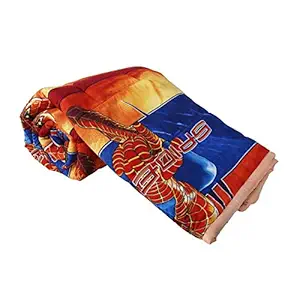 SINWAR HOME DECOR Super Soft Kids Design Print Microfiber Reversible Double Bed Dohar AC Blanket for boy or Girl (Spiderman, Double)