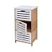Produktbild axentia Universalschrank Braun/Weiß, Badschrank aus Bambus mit Weißen Klapptüren aus MDF-Holz, Schrank mit 3 Ebenen Zum Verstauen, Türen mit Aussparungen Zum Öffnen, Maße: ca. 40 x 30 x 76 cm