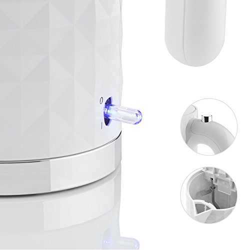 Klarstein Granada Bianca Frühstücksset Wasserkocher + Toaster (2000 Watt, 360° Basisstation, 1,7 Liter Wasserkocher, 1000 Watt Toaster, stufenlose Bräunungsregulierung) weiß - 3