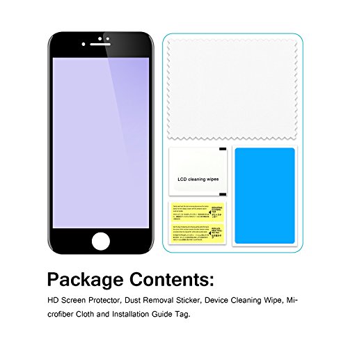 iPhone 8 7 Screen Protector, Humixx Slim 3D Curved Full Coverage Shatterproof 9H Tempered Glass Screen Protector [Anti-blue Light] [Anti Fingerprint] HD Screen Cover Film for Apple iPhone 8/7 (Black)