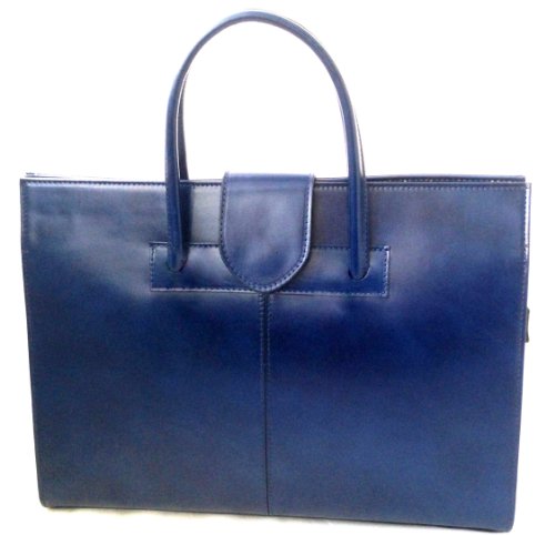 Chicca Tutto Moda CTM Bolso cartera de mujer azul de piel verdadera italiana. Piel Verdadera. 100% Fabricado en Italia