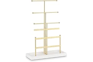 Scalewbin Smyckesarrangör Bord Smyckehållare 6 nivåer Smycken Display Stativ med bricka, För Örhä Halsband Armband