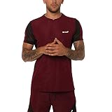 TWISFER Herren Sport T Shirt Fitness Funktion Training Running Tennis Sportshirt Patchwork Männer Kurzarm Trainingsshirt Laufshirt Atmungsaktiv Top Bluse