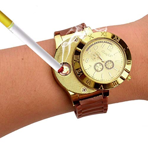 Preisvergleich Produktbild Neborn USB Lade Leichter Uhr Flammenlose Winddicht Zigarette Feuerzeuge Wiederaufladbare Elektronische Sport Männer Uhren