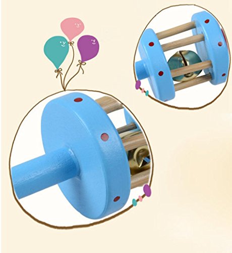 Tefamore Baby Spielzeug Cartoon Tiere aus Holz Handglocken Entwicklungsstörungen Musikinstrument - 2