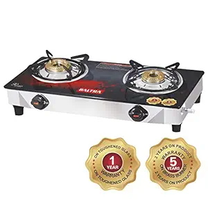 Baltra Nexa Glass top 2 Burner Digital Gas Stove (Matrix)(2 Years Warranty with Door Step Service)