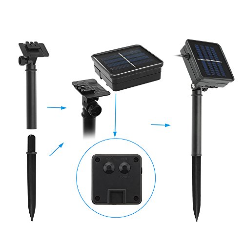 Topop 30 LED 6 M Solar Lichtketten- Farbig Mehrfarbige Kristallkugel solarbetriebene Lichterketten Lampe für Außen Garten Zaun Pfad Landschaft Dekoration (30 LED Mehrfarbig) - 2