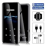 📲【2.4" 3D Curva Pantalla y Toque de Milisegundos】 Mansso MP3 equipado con una impresionante pantalla de borde curvo 3D sin precedentes de 2.4 pulgadas sin precedentes. La superficie 3D ultra delgada y liviana es el mismo diseño de moda avanzado que un teléfono inteligente; brinda un toque suave y delicado Con un brillo de 11 niveles, una resolución más alta que la de los tradicionales logra una mejor apariencia visual, el diseño de retroiluminación de nivel de milisegundos con 8 botones táctile