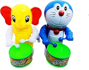 b&b e-mart new elephant drummer toy & dancing action with drumming for kids- Multi color