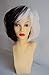 Deluxe Cruella Deville Voluminous Black & White Mid Length Bob Costume Wig