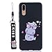 Produktbild Everainy Kompatibel für Huawei P20 Pro Silikon Hülle Matt Ultradünn Hüllen mit Schlüsselband Handyhülle Gummi für Huawei P20 Pro Stoßfest TPU Gel Stoßstange Cover (nilpferd)