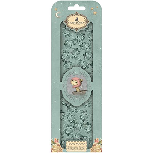 Santoro Mirabelle Deco Mache Sheets 26cm X 37.5cm 3/Pkg-Adrift 1 - Blue Flowers