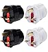 Produktbild iVoler [4 Stück] Reisestecker Schutzkontakt Adapter UK GB England Travel Plug EU De Schuko 2-Pin auf UK 3-Pin Stecker Reise Steckdosenadapter Stromadapter - (Schwarz+Weiß)