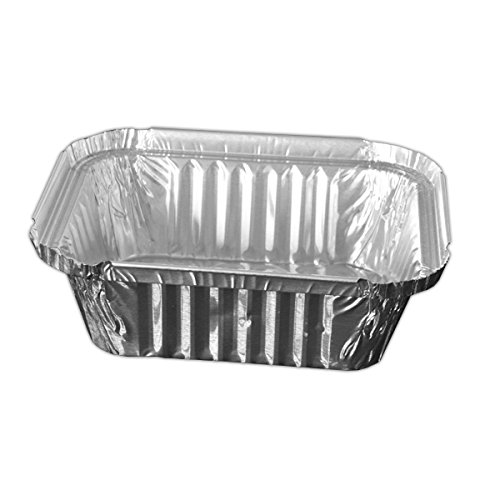100 St. Aluschale mit Deckel | 450ml. | Grillschale | Alubehälter | Aluminiumschale | Tropfschale | Alu Menüschale | R28L (450B) - 2