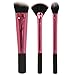 Allenboycollected Professional Pink 3pcs Real RT Makeup Brushes, sculpting set Synthetic Soft Hair Portable Brushes Face Foundation with Retail box