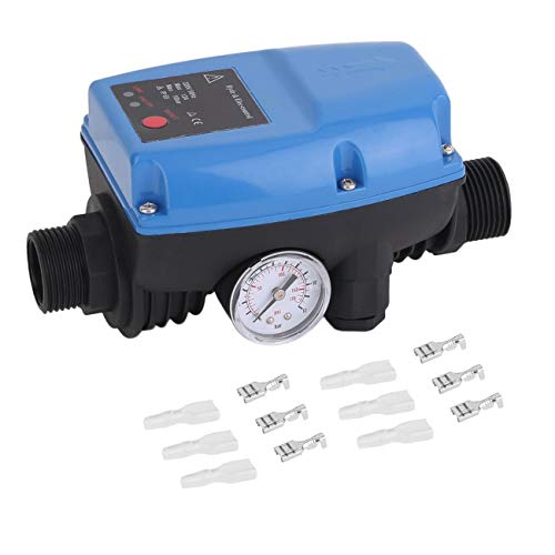 Preisvergleich Produktbild Elviray Elektronische Wasserpumpendruckkontrolle Professioneller automatischer Druckkontrollschalter mit Manometer