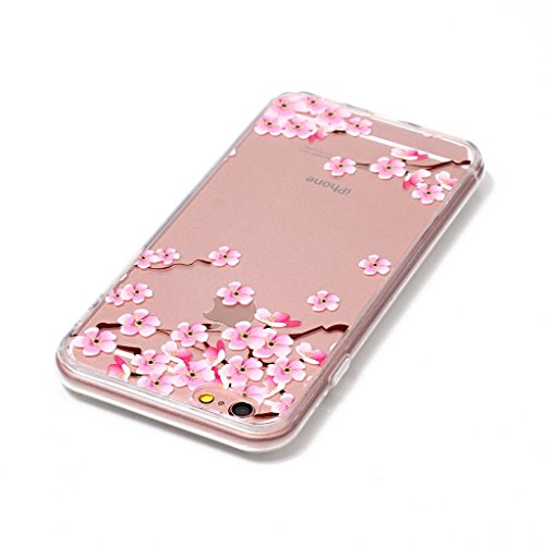Uming® Weiche TPU Silikon Schutz Hülle Case ( Plum flower – für IPhone 5S 5 5G SE IPhone5S IPhoneSE ) Blumen Muster Bemalt Painted Gemaltes Kratzfeste Gel Rubber Handy Tasche Cover Etui Abdeckung - 4