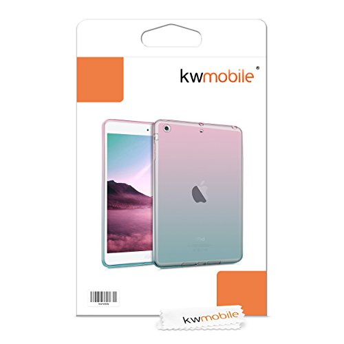 kwmobile Hülle für Apple iPad Mini 2 Retina / iPad Mini 3 – Case Handy Schutzhülle TPU Silikon für Tablet – Backcover Cover klar Pink Blau Transparent - 6