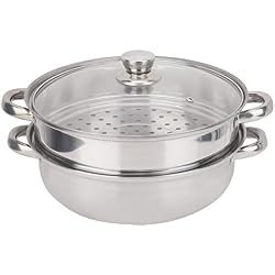 Steamer acier - Batterie de cuisine en acier inoxydable 27cm / 11po 2-couche Steamer Pot Cooker double chaudière soupe fumante Pot