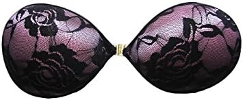Pete Push Up Invisible Adhesive Bra self-adhesive strapless with lace, Light Purple, C