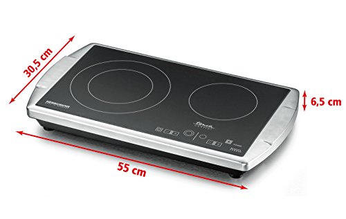 ROMMELSBACHER CT 3403/TC TouchControl – CERAN® DOPPELKOCHTAFEL – 3400 Watt – Edelstahl - 6