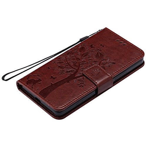 Nancen Tasche Hülle für Microsoft Lumia 950 (5,2 Zoll) Flip Schutzhülle Zubehör Lederhülle mit Silikon Back Cover PU Leder Handytasche im Bookstyle Stand Funktion Kartenfächer Magnet Etui Schale - 4