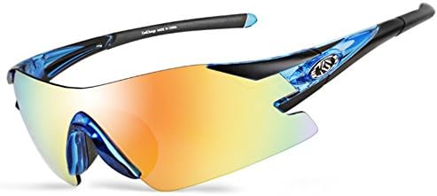 Polarized Outdoor Sports Sunglasses Cycling Glasses TR90 Goggles with 3 Exchangeable Lens for Mens Womens Cycling Driving Skiing Snowboarding