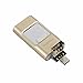 Produktbild 3 in 1 OTG USB-Stick USB 3.0 Memory Stick für iPhone X / 8/7/6/6 s / 5 / 5S Plus / ipad i-Flash-Pendeln, Android-Handys, PC (256GB, Gold)