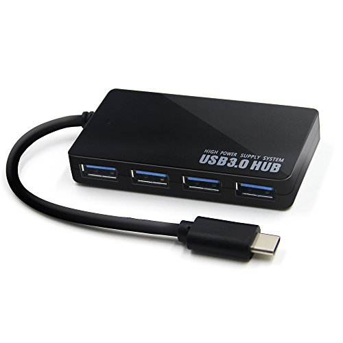 4-Port USB-C 3.0 Hub Extra Type-C USB 3.0 Superspeed Mini Hub Verteiler für New Macbook, Macbook Pro 2016, Google Chromebook Pixel, Asus Zenpad S 8.0 und weiteren Type-C kompatiblen Geräten