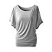 Produktbild Blusen Damen Langarmshirt Sonnena Frauen Sommer Schulterfrei Bluse Kurze Ärmel Tops Schönes Oberteil Frühling Pullover Solid Hemd Sammeln Taille T-Shirt Sweatshirt Tuniken (M, Sexy Grau)