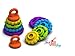 5 Piece Teething Tower Stackable Silicone Rings for Baby's Sore Gums Promote Fine Motor Skills in Ages 3 Months and Up