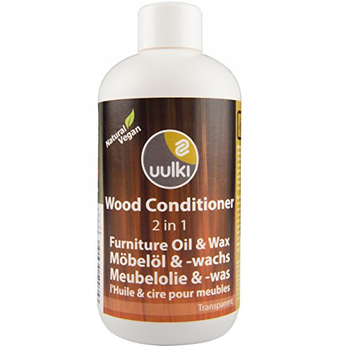 Uulki Holz-Conditioner für Möbel bietet das Beste von Öl & Wachs – Konditionierer bietet tiefen Schutz & eine wasserabweisende Oberfläche – natürlich & gesund in der Anwendung – 100% pflanzlich / Vegan (250ml, farblos)