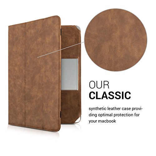 kwmobile Smart Cover Case für Apple MacBook Air 13″ (Modelle ab Mitte 2011) aus Kunstleder mit Aufstellfunktion in Braun - 2